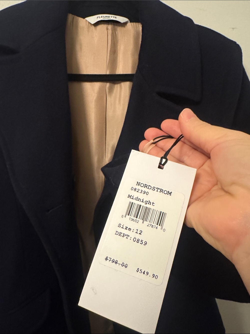 NWT Fleurette Women's Double-Breasted Peacoat in Midnight blue 12 - Picture 3 of 6